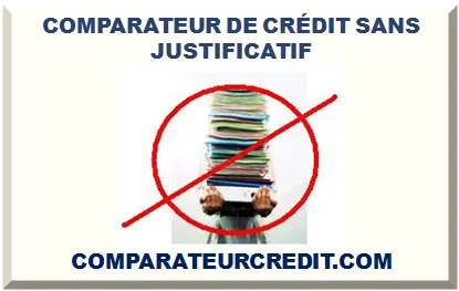 COMPARATEUR DE CRÉDIT SANS JUSTIFICATIF