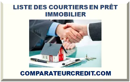 LISTE DES COURTIERS EN PRÊT IMMOBILIER